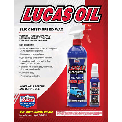 Lucas Oil 10160-6 Slick Mist Car/Boat Speed Spray On Wax Polish, 24 Oz (6 Pack)