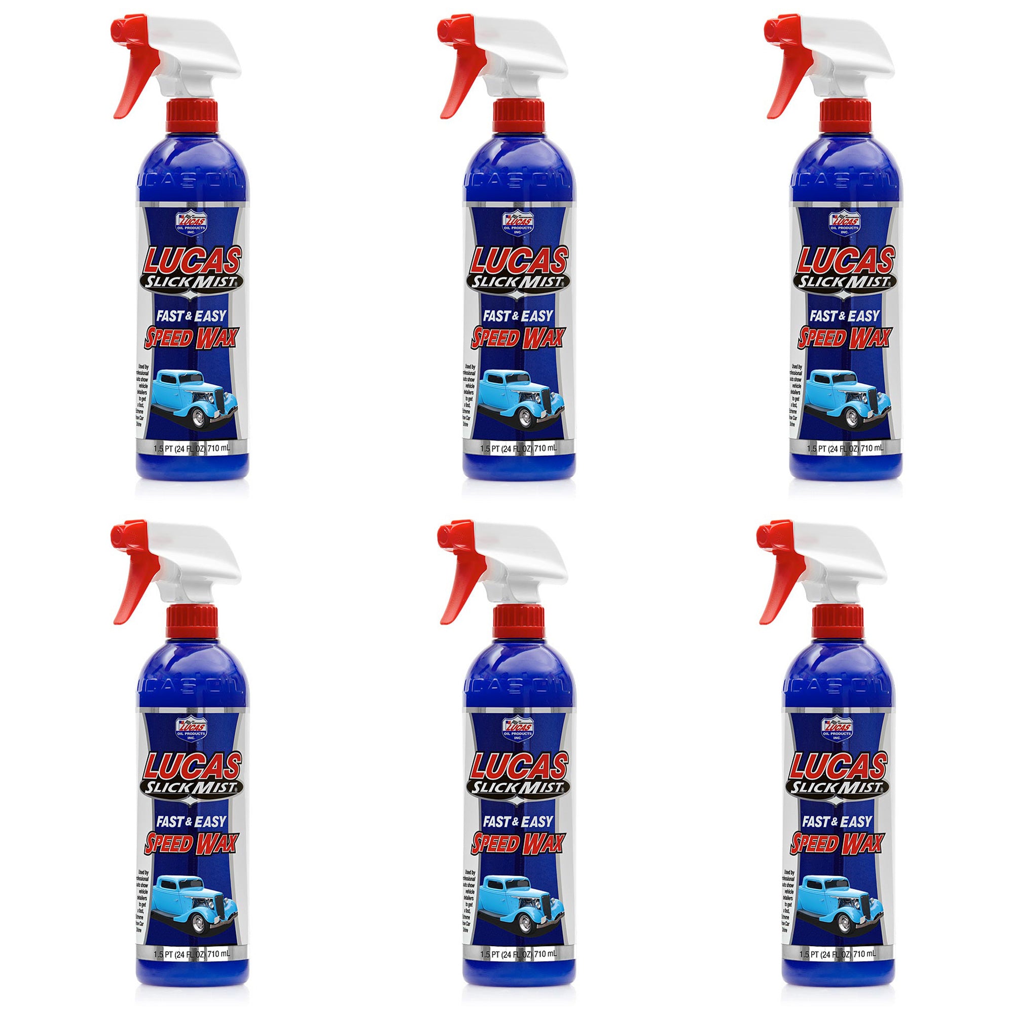 Lucas Oil 10160-6 Slick Mist Car/Boat Speed Spray On Wax Polish, 24 Oz (6 Pack)