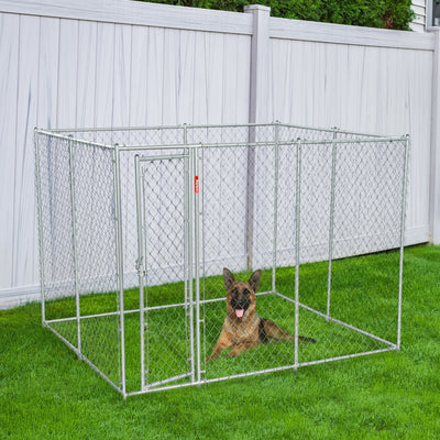 Lucky Dog 10x10 Heavy Duty Chain Link Dog Kennel Enclosure w/ Door (For Parts) - VMInnovations