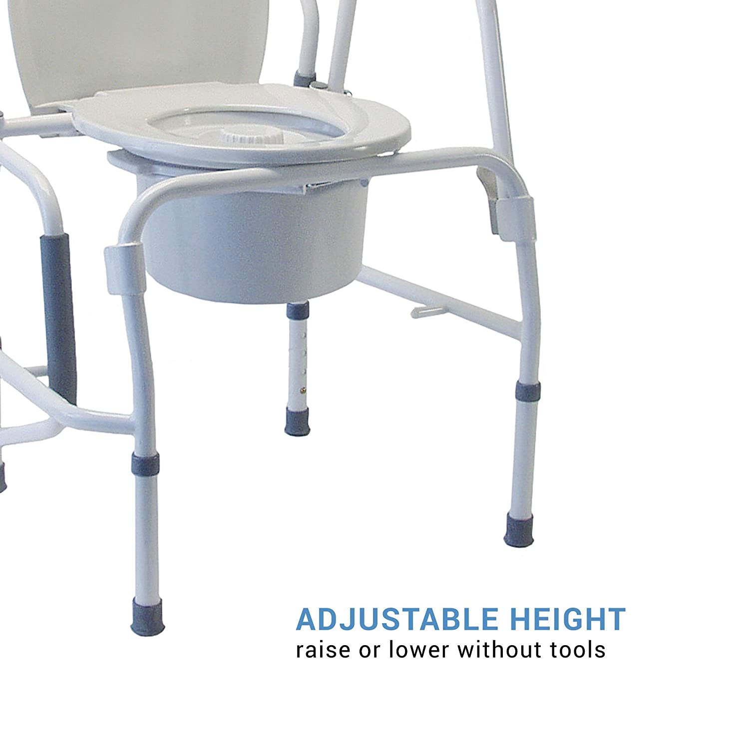 Lumex 3 in 1 Bedside Commode, Raised Toilet Seat, Safety Rail, 300 lb. Capacity - VMInnovations