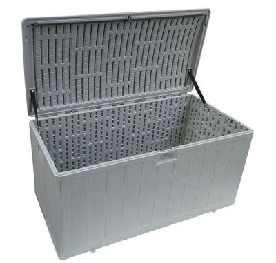 Plastic Development Group 73 Gallon Resin Storage Deck Box, Driftwood (Open Box) - VMInnovations
