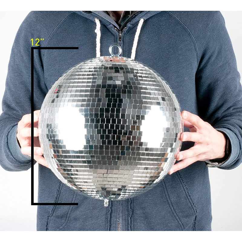 American DJ Lightweight Glass Wall Hanging Disco Mirror Ball, 12 Inch (2 Pack)