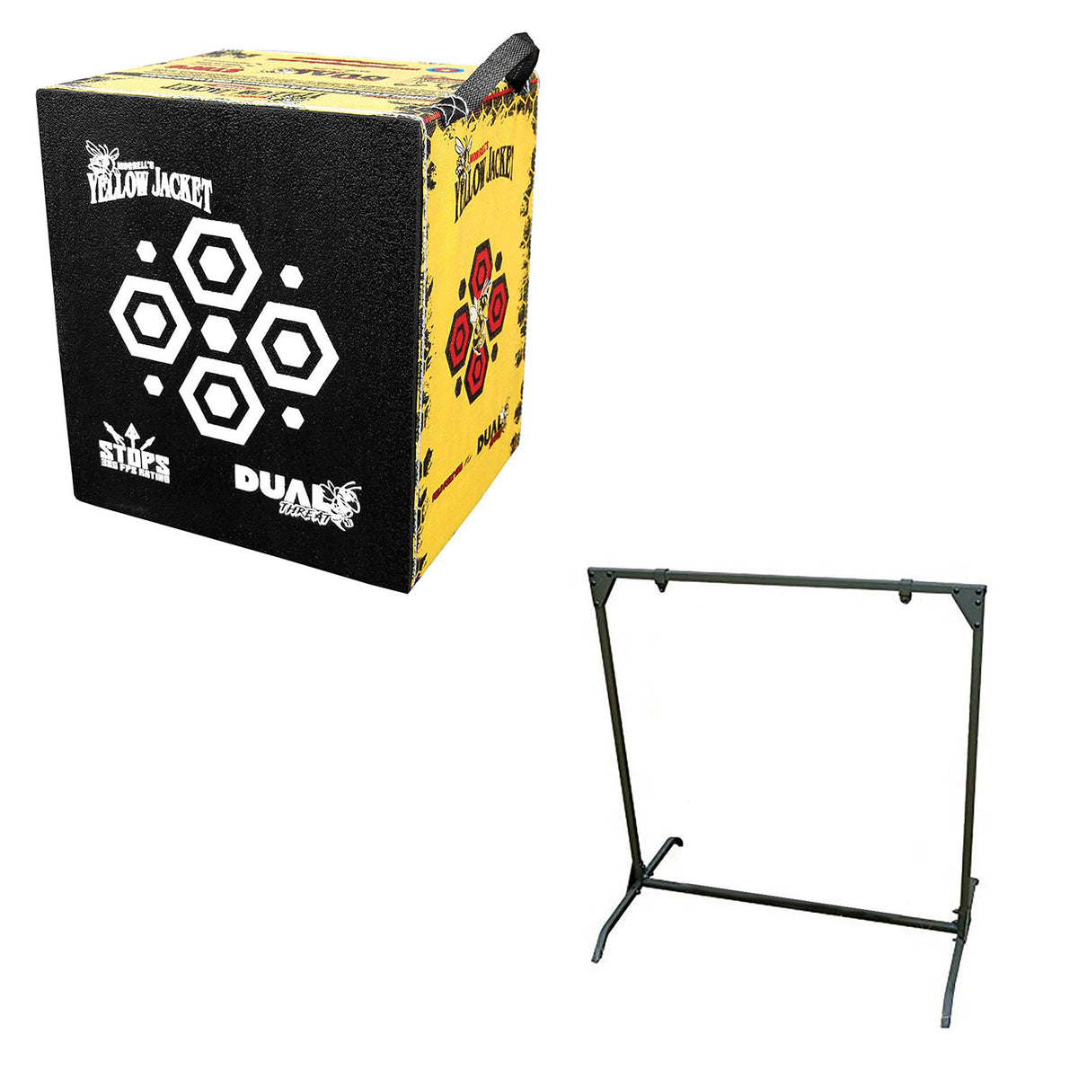 Morrell Yellow Jacket 380 FPS Dual Threat Cube Archery Target with Target Stand - VMInnovations