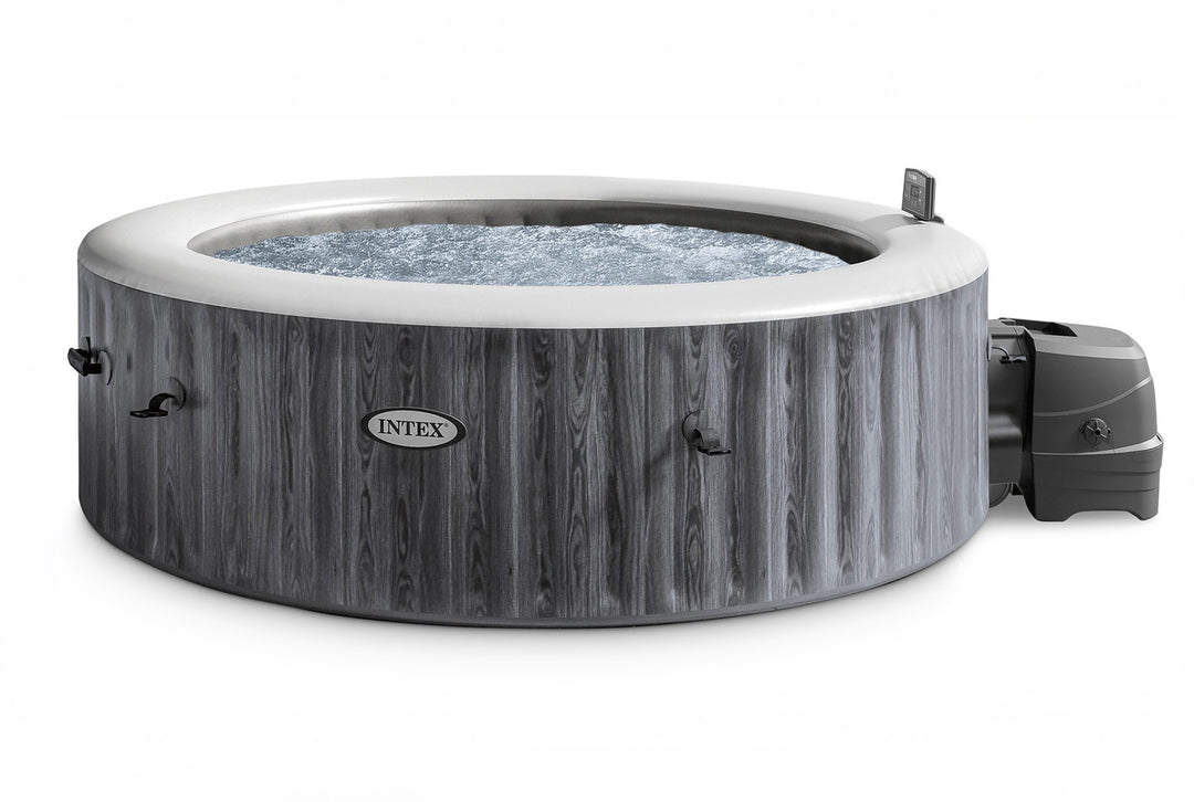 Intex PureSpa Greywood Deluxe Spa Set, 170 Bubble Jet Hot Tub, 85x28" (Open Box) - VMInnovations