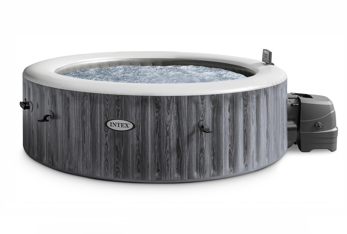 Intex PureSpa Greywood Deluxe Spa Set, 170 Bubble Jet Hot Tub with Cover, 85x28" - VMInnovations