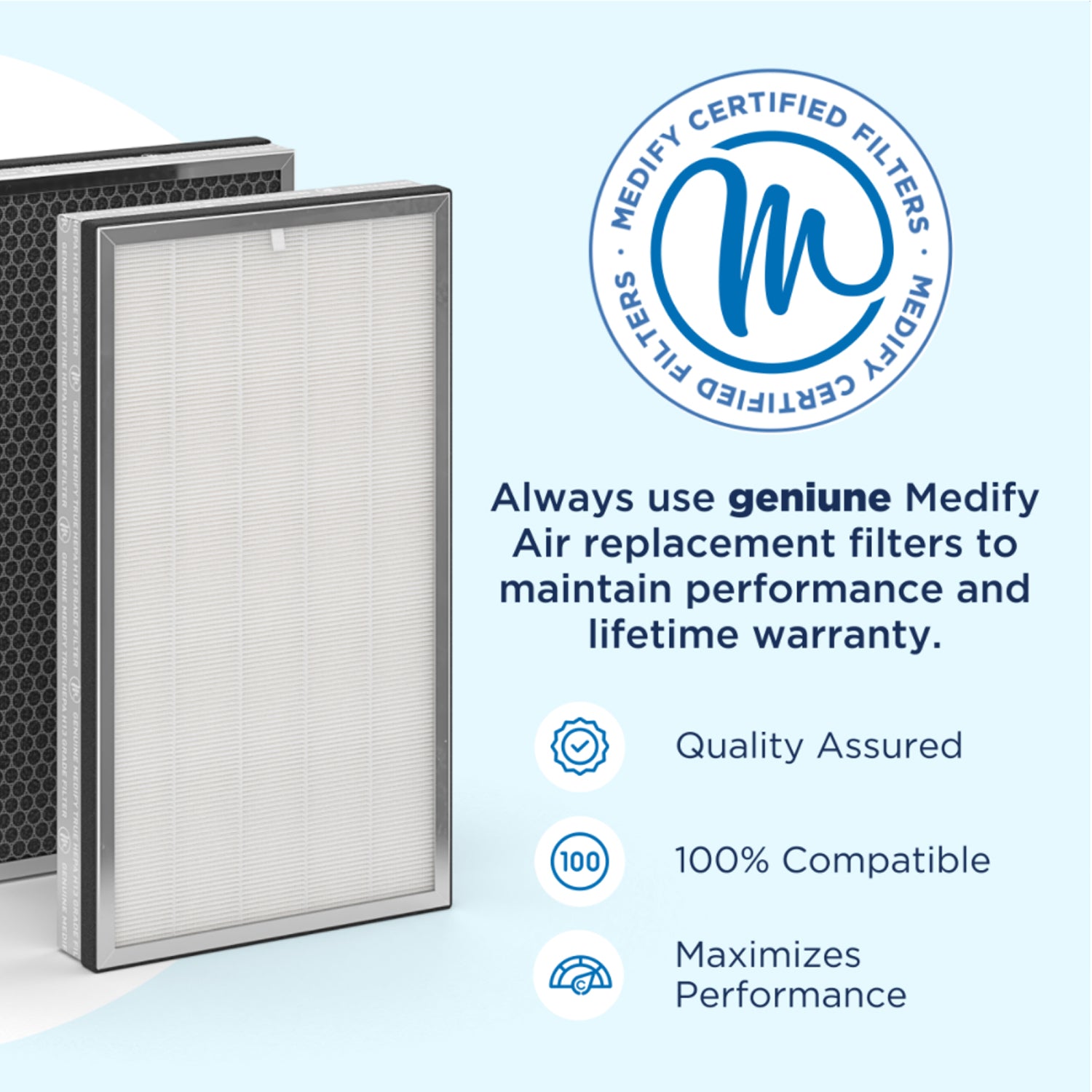 Medify Air Home Air Purifier H13 HEPA Replacement Filter Set (4 Pack) (Open Box) - VMInnovations