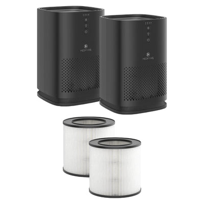 Medify Air MA-14 Tabletop Air Purifier (2 Pack) w/ Replacement Filters (2 Pack)
