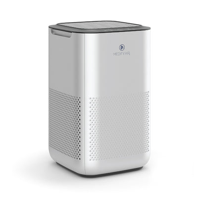 Medify Air MA-15 330 Sq Ft Compact Air Purifier w/ HEPA Filter, Silver (2 Pack)