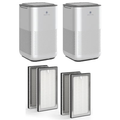 Medify Air MA-15 Tabletop Air Purifier (2 Pack) w/ Replacement Filters (4 Pack)