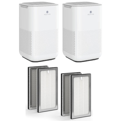 Medify Air MA-15 Tabletop Air Purifier (2 Pack) w/ Replacement Filters (4 Pack)