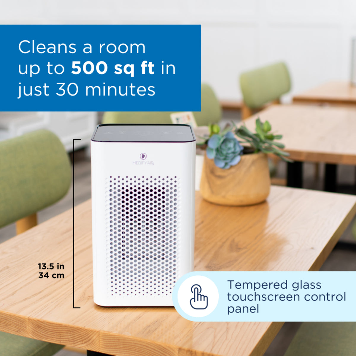 Medify Air Medical Grade HEPA Table Top Personal Air Purifier, White (Open Box) - VMInnovations