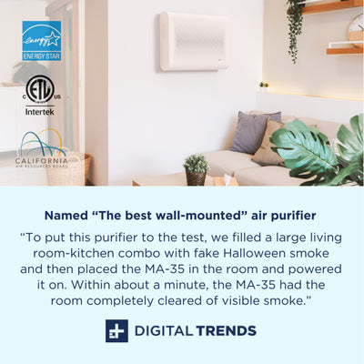 Medify Air HEPA Wall Mounted Air Purifier Bundle w/ Replacement Filter (1 Pack)