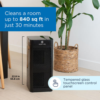 Medify Air MA-40 840 Sq Ft Tower Room Air Purifier w/ HEPA Filter, Black(2 Pack) - VMInnovations