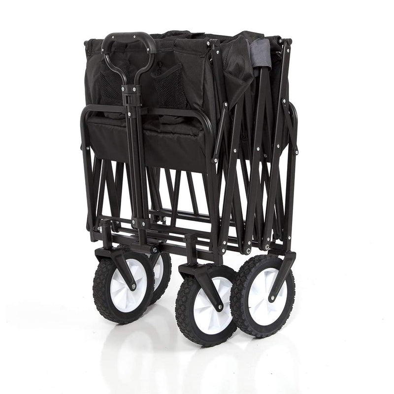 Mac Sports Xtender 52" Extra Long Collapsible Utility Storage Wagon Cart, Black