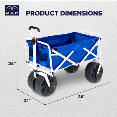 Mac Sports Folding Heavy Duty All Terrain Beach Utility Wagon Cart (Used)