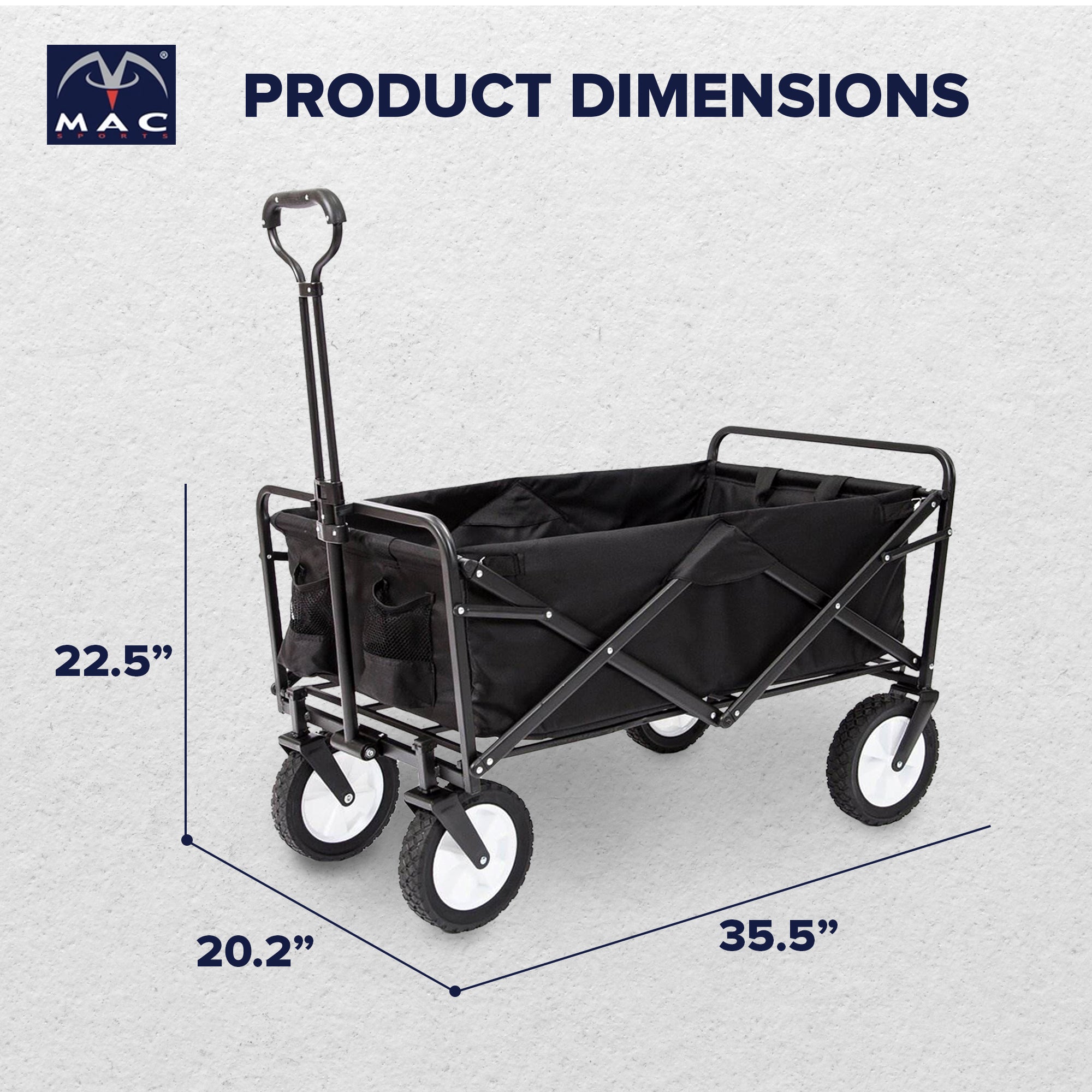 Mac Sports Collapsible Folding Steel Outdoor Garden Utility Wagon(Open Box) - VMInnovations