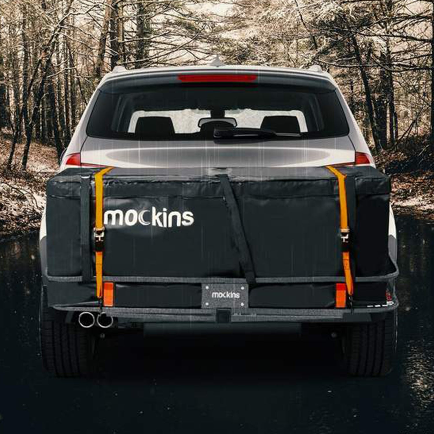 Mockins 60 x 20 Inch Hitch Mount Cargo Carrier w/ Bag, Stabilizer, Straps, & Net (Refurbished)