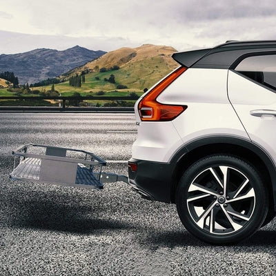 Mockins 60 x 20 Inch Hitch Mount Cargo Carrier w/ Bag, Stabilizer, Straps, & Net (Refurbished)