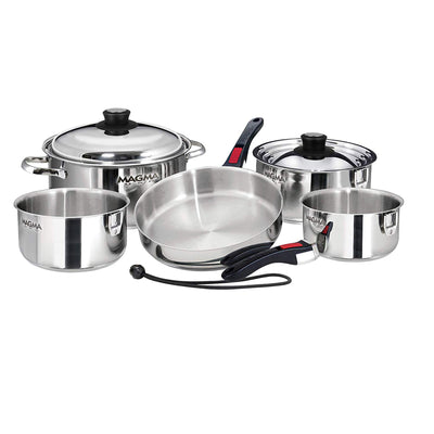 Magma Products 10 Piece Milled Flat Stainless Steel Kitchen Cookware (Open Box)