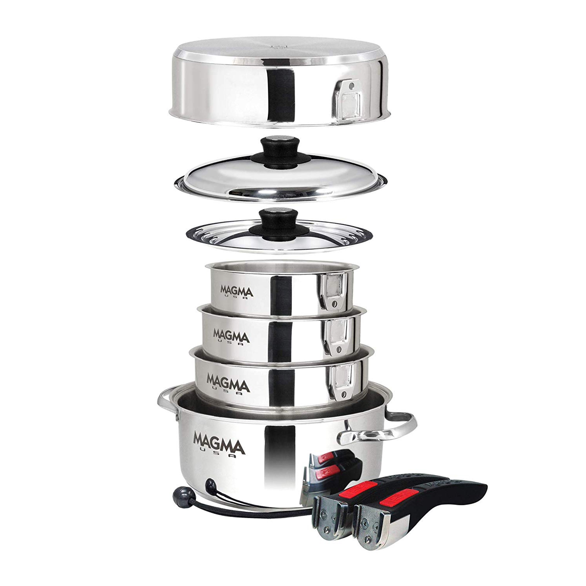 Magma Products 10 Piece Milled Flat Stainless Steel Kitchen Cookware (Open Box)