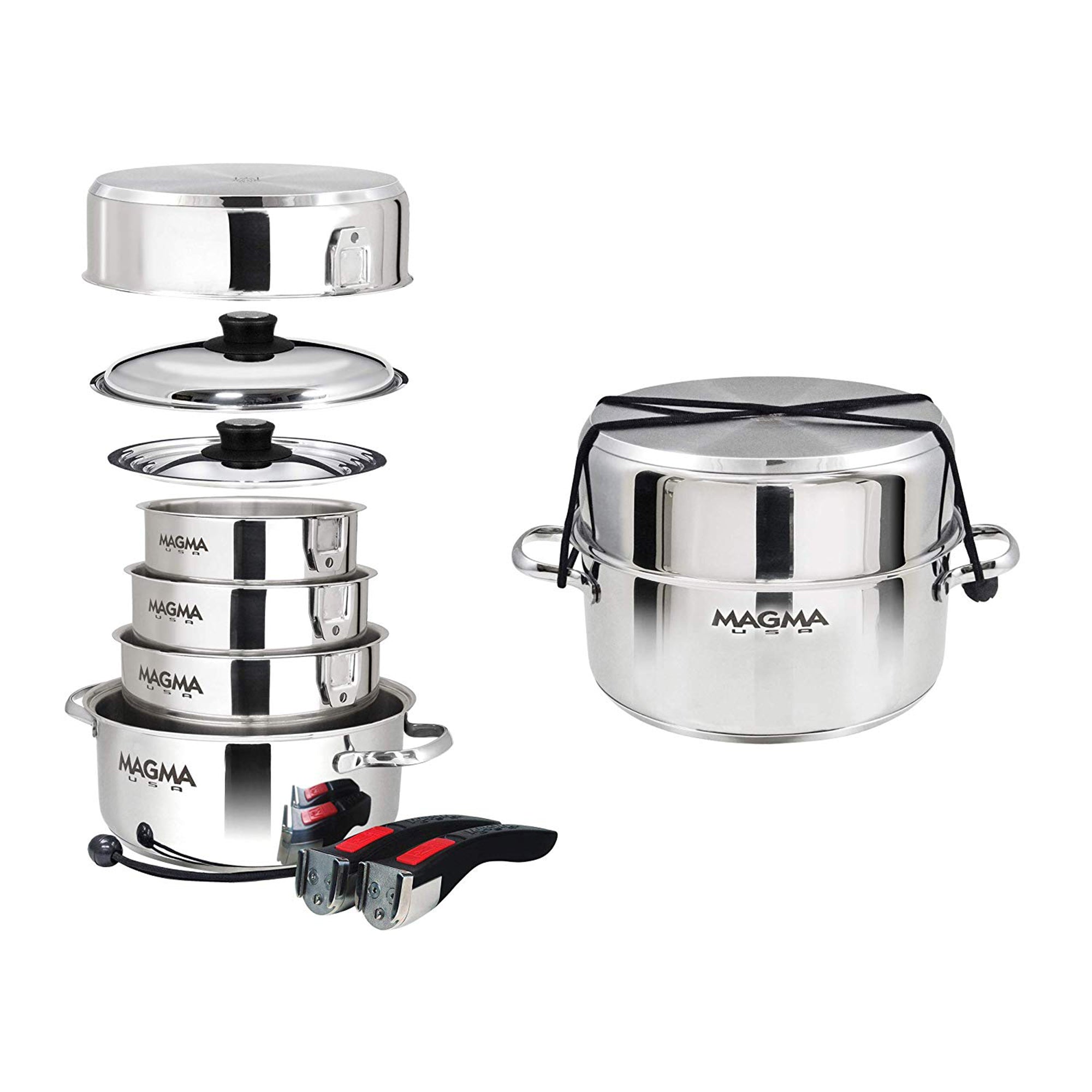 Magma Products 10 Piece Milled Flat Stainless Steel Kitchen Cookware (Open Box)
