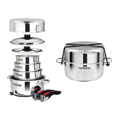 Magma Products 10 Piece Milled Flat Stainless Steel Kitchen Cookware (Open Box)