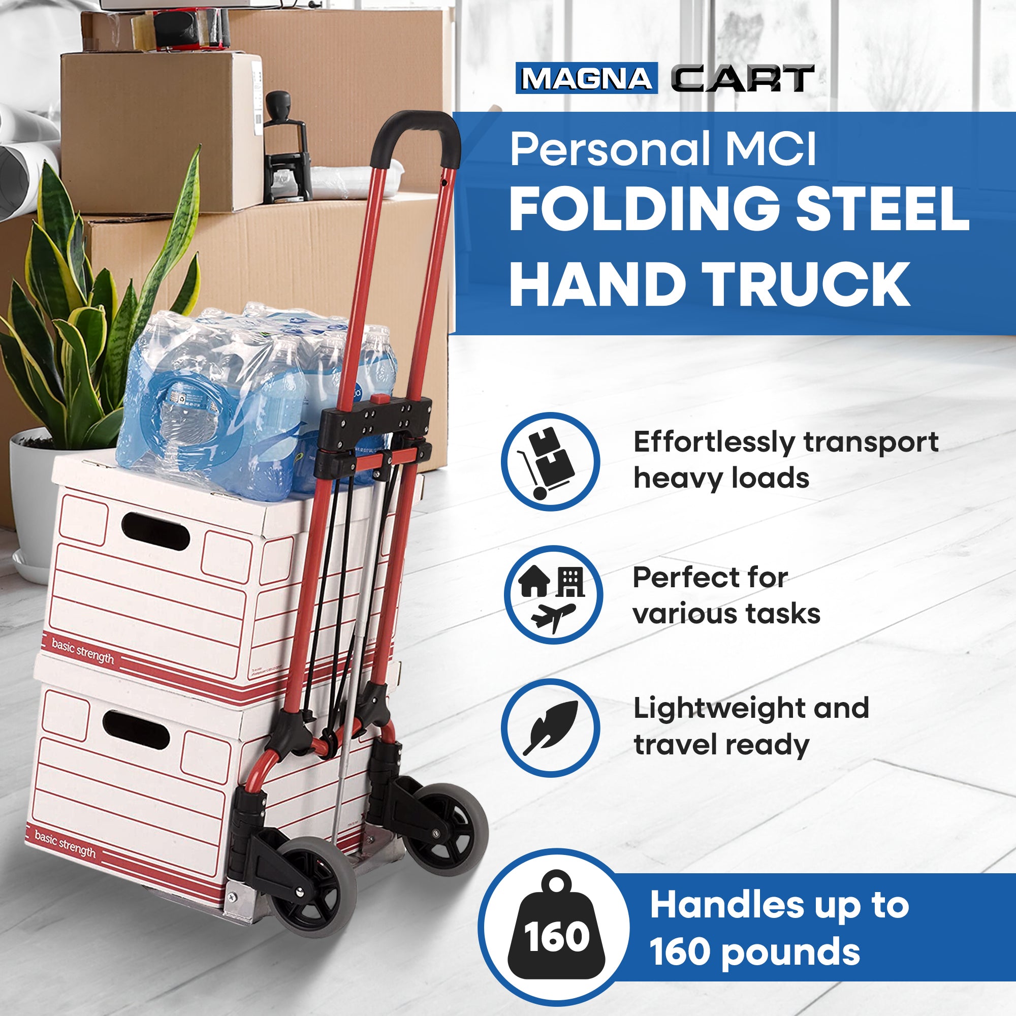 Magna Cart Personal MCI Folding Steel Hand Truck, 160 Pound Capacity (Used) - VMInnovations