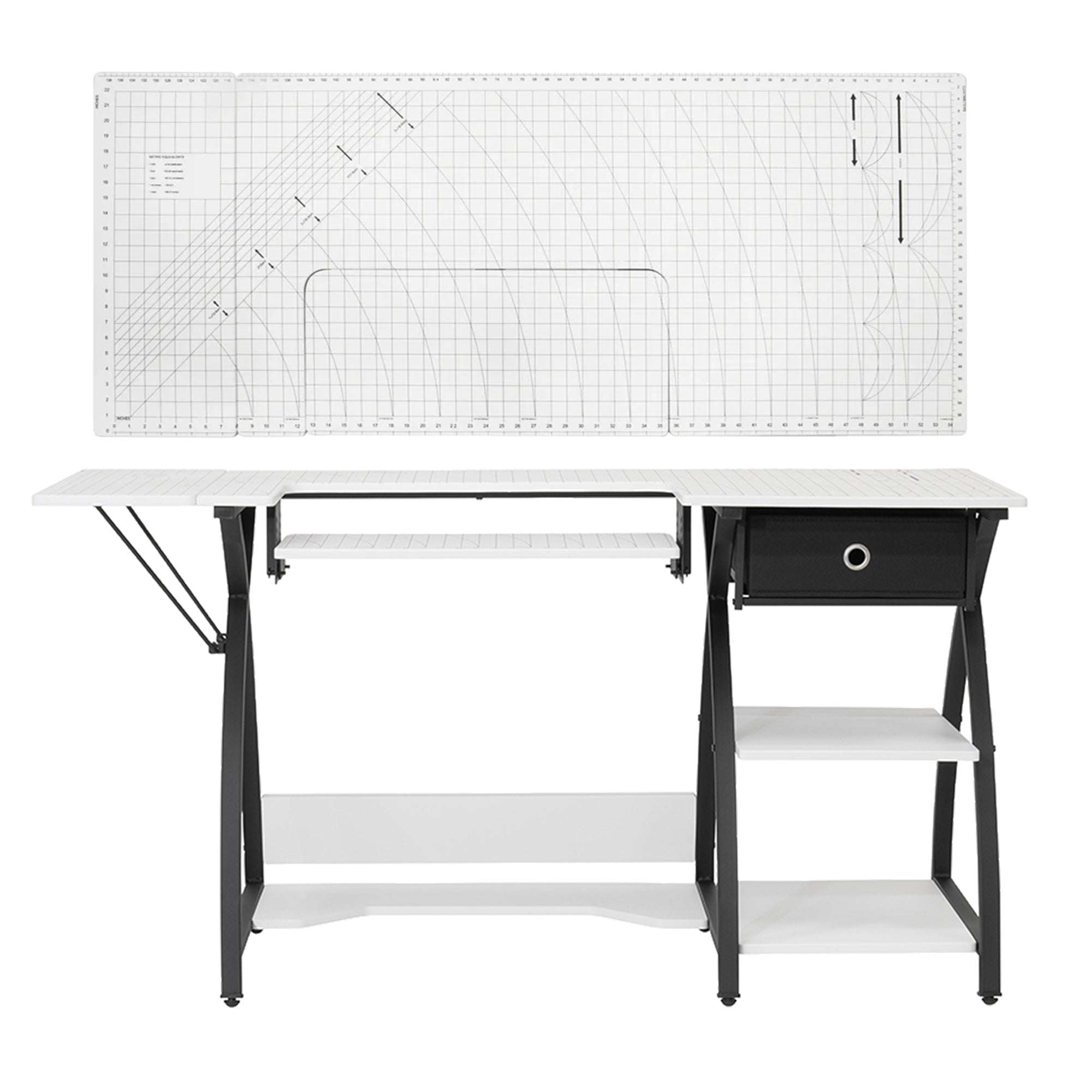 Sew Ready Comet Plus Craft Sewing Table with Accurate Fabric Cutting Grid-Top