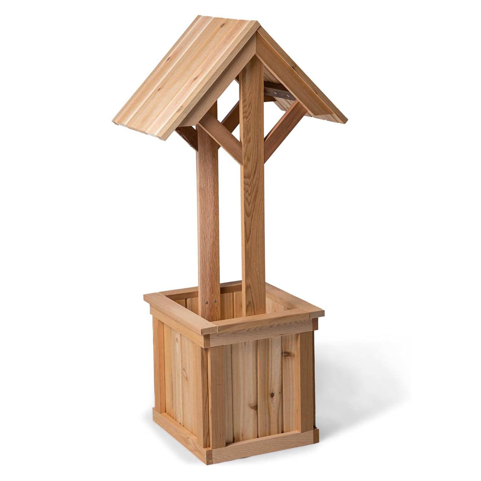 All Things Cedar 4-Ft Outdoor Wishing Well Planter Box for Flowers and Plants - VMInnovations