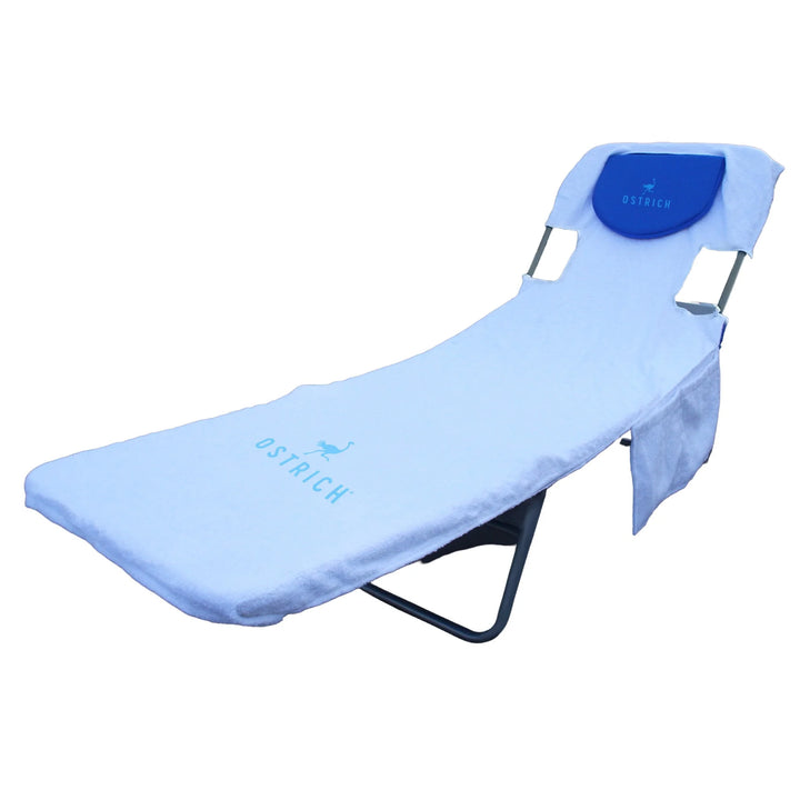 Ostrich Cutsom Fitted Beach Towel designed to fit on Chaise Lounge Beach Chairs - VMInnovations