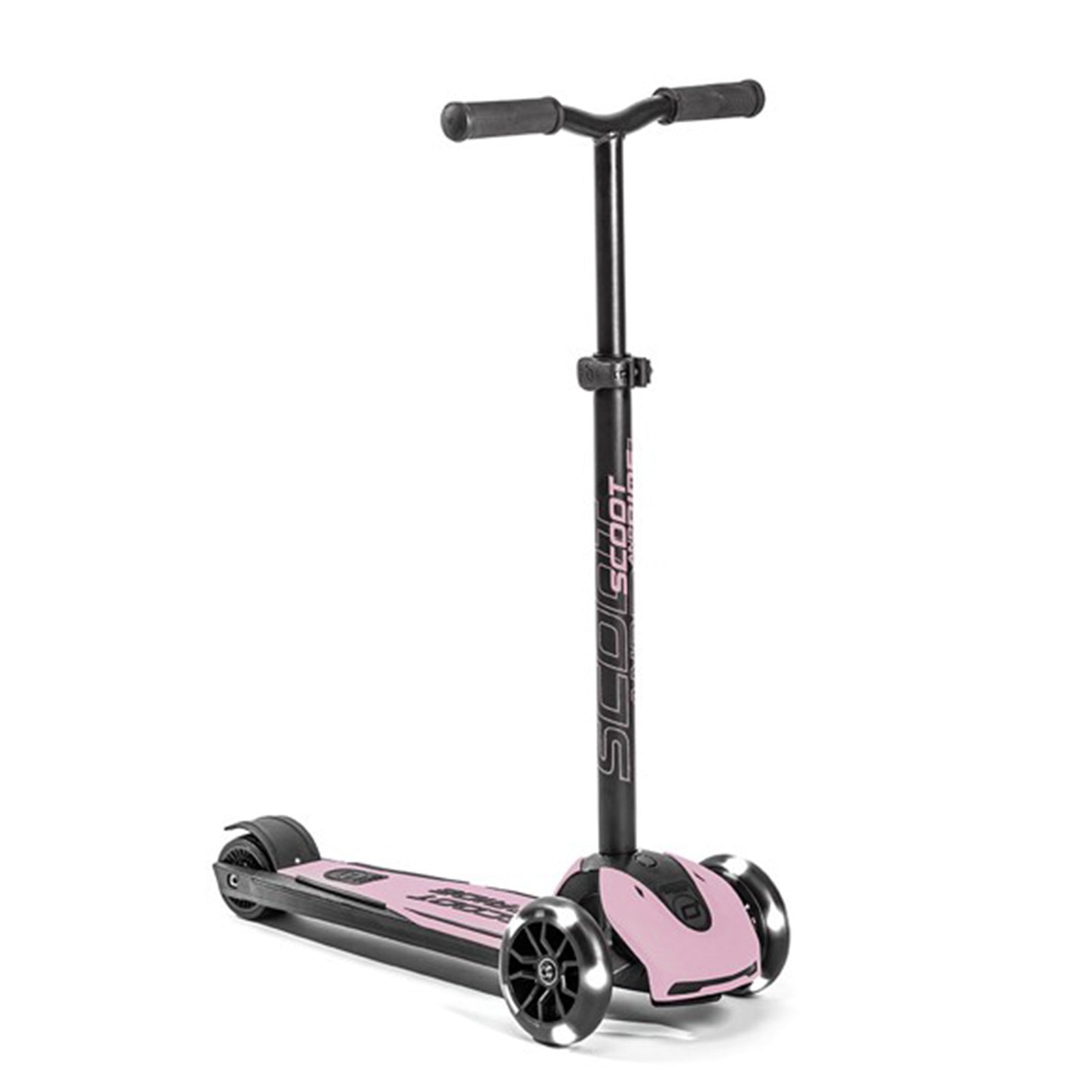 Scoot & Ride Highwaykick 5 Kid & Teen Adjustable Kick Scooter, LED Wheels, Rose - VMInnovations