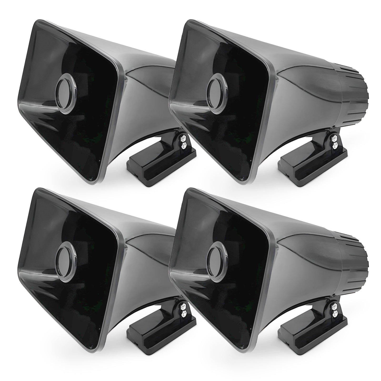 Pyle 8" PA Horn Speaker for Indoor/Outdoor Use, 65W Peak Power, Black, 4 Pack - VMInnovations