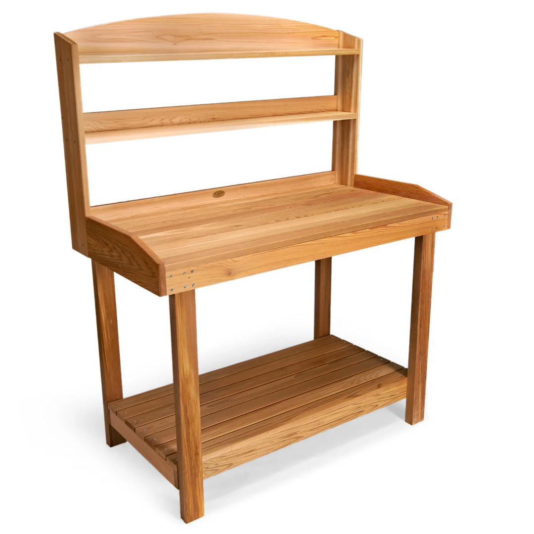 All Things Cedar Deluxe Potting Bench, Outdoor Garden & Plant Workstation Table - VMInnovations