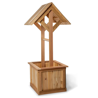 All Things Cedar Outdoor Wishing Well Planter Box for Flowers & Plants(Open Box)