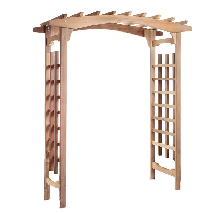 All Things Cedar 6-Foot Pagoda Arbor Garden Arch Trellis for Climbing Plants