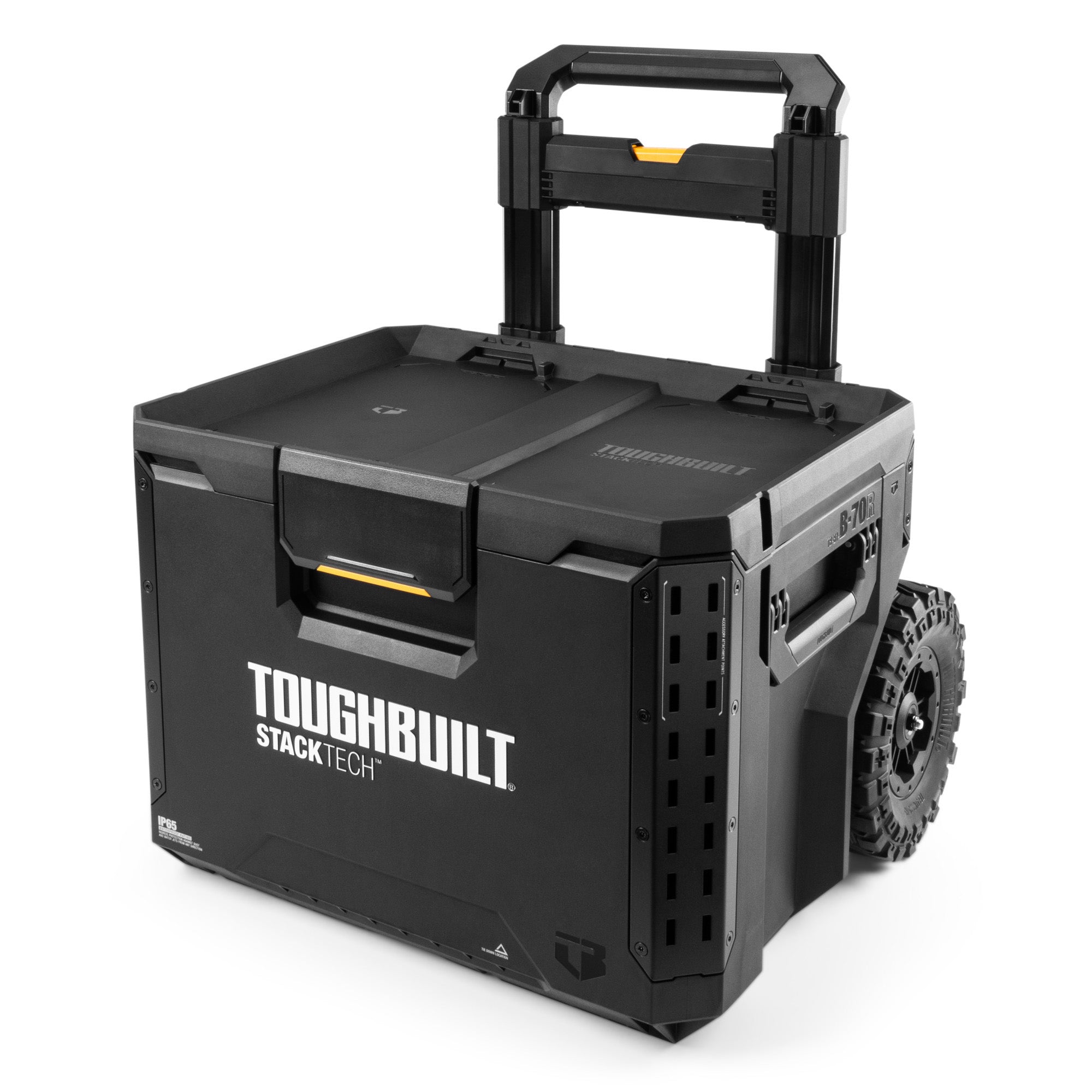 ToughBuilt Portable 2-in-1 Rolling Tool Box, Wheels & Stackable, Black(Open Box)