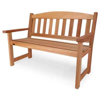 All Things Cedar 51” Wooden Garden Bench, Outdoor Patio Seating Chair, Natural - VMInnovations