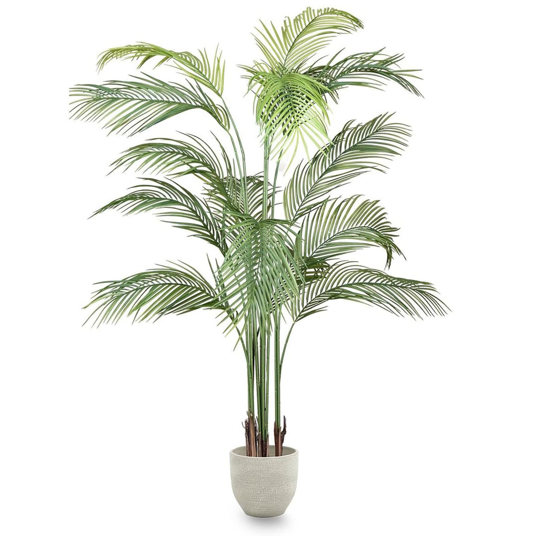 Maia Shop Palm Tree 6 Foot Faux Plant, Fake Silk Tree with Realistic Leaves