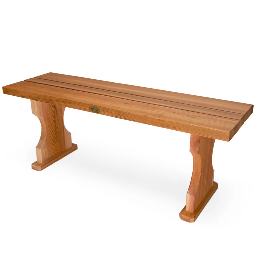 All Things Cedar 45” Deluxe Wood Backless Bench, Indoor Outdoor Seating, Natural