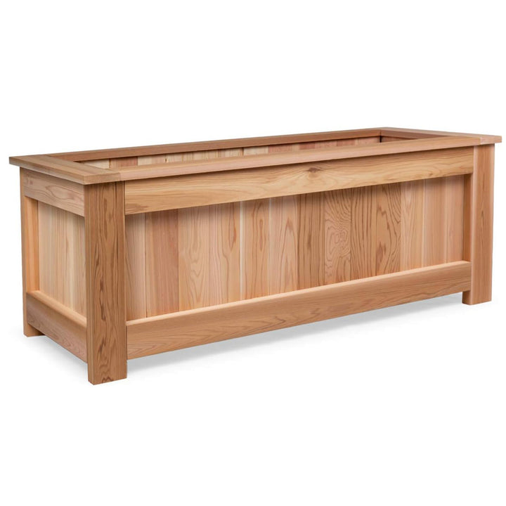 All Things Cedar 4 Foot Cedar Box Planter, Elevated Outdoor Garden Bed, Natural