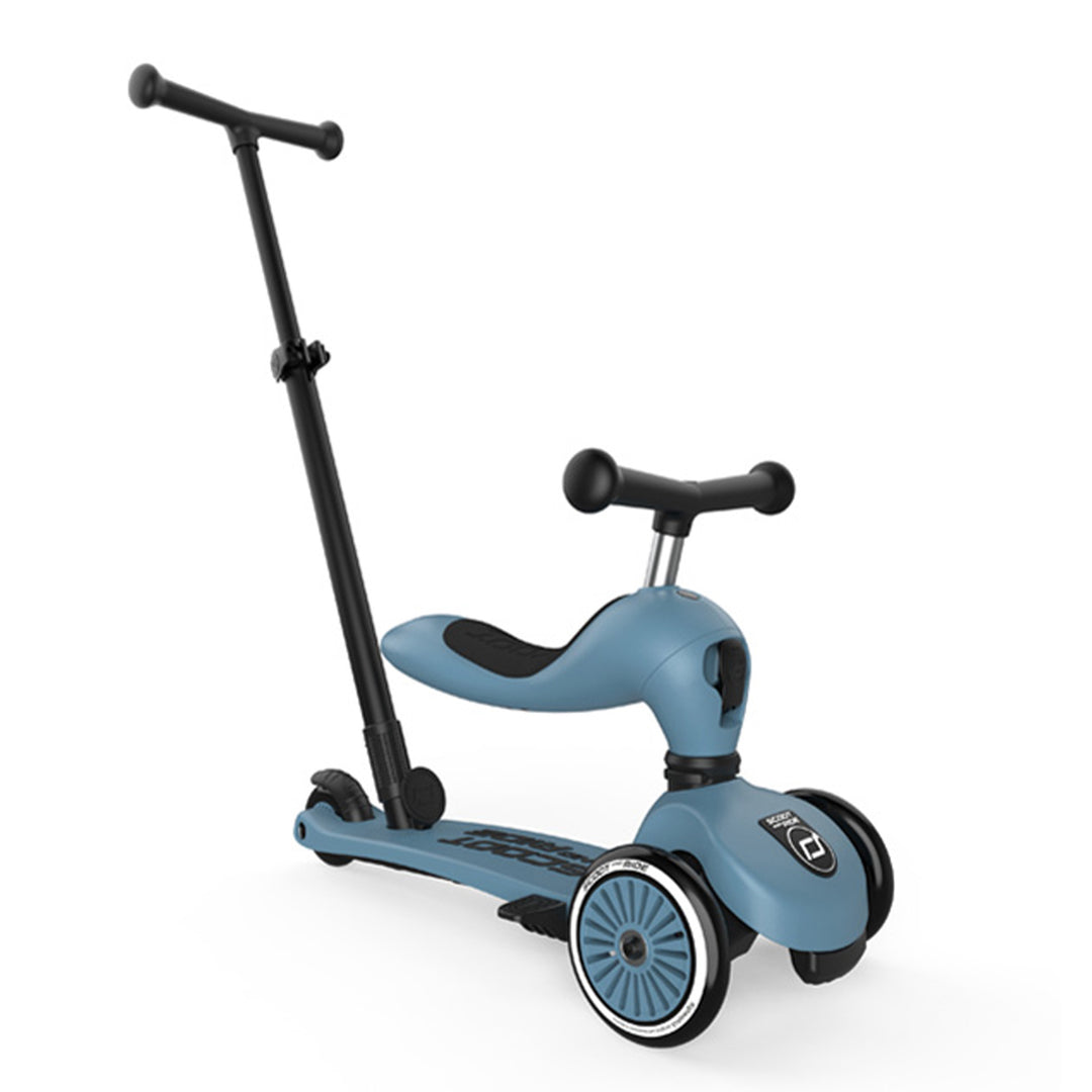 Scoot & Ride 2-in-1 Kids Scooter w/ Push Bar, Highwaykick 1 Push & Go, Steel