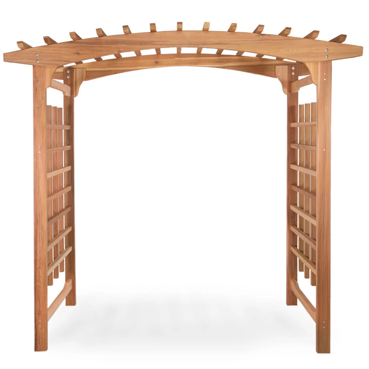 All Things Cedar 8-Foot Pagoda Arbor Garden Arch Trellis for Climbing Plants