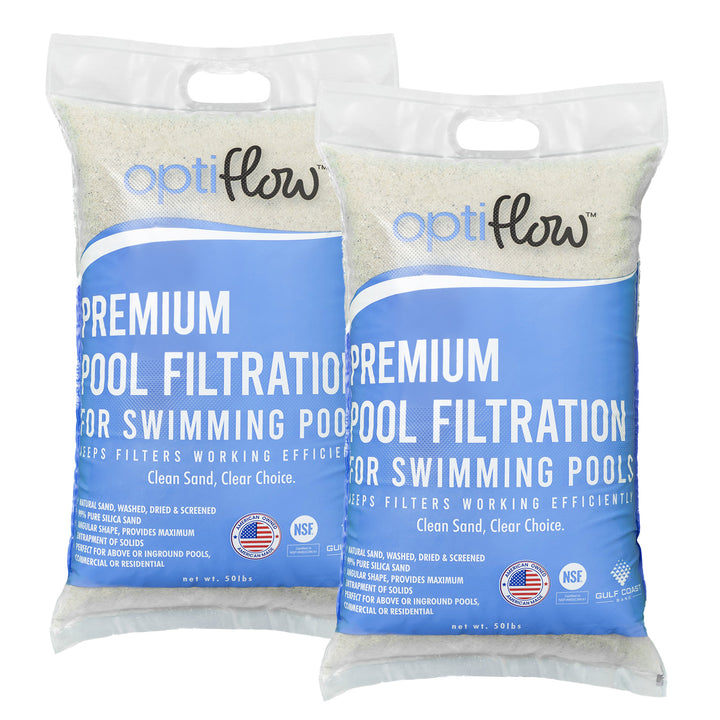OptiFlow 50Lb Premium Pool Filtration Angular Sand w/Pure Silica Formula, 2 Pack - VMInnovations