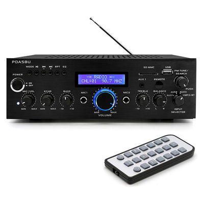 Pyle Home 200 Watt AM/FM AUX/USB Bluetooth Home Stereo Amplifier System (4 Pack) - VMInnovations