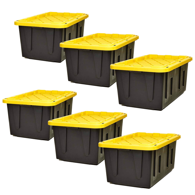 Homz 15 Gal Stackable Home Storage Container Lidded Tote Bin,6pk(Open Box)