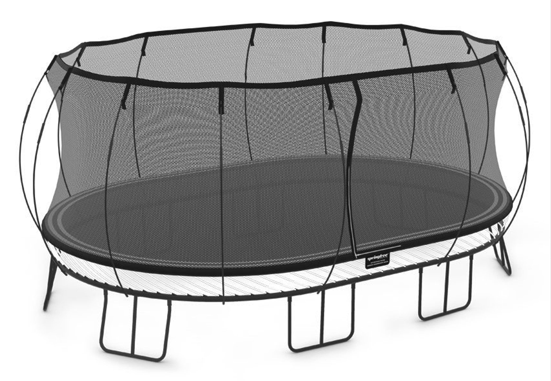 Springfree Trampoline 12' x 19' Trampoline with Basketball FlexrHoop and Ladder