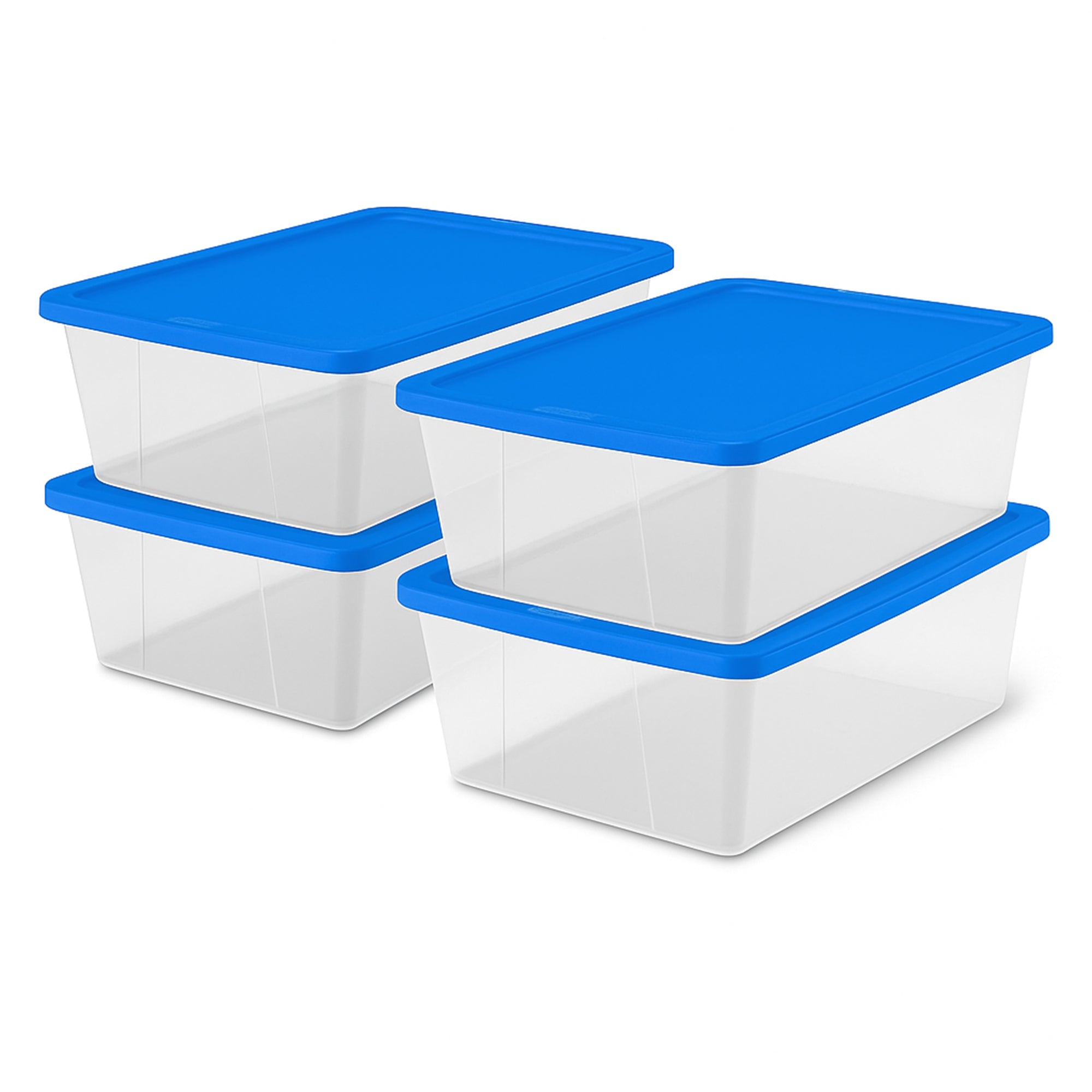 Homz 12 Qt Stackable Storage Container w/Snaplock Lid, Blue (4Pk) (Open Box) - VMInnovations