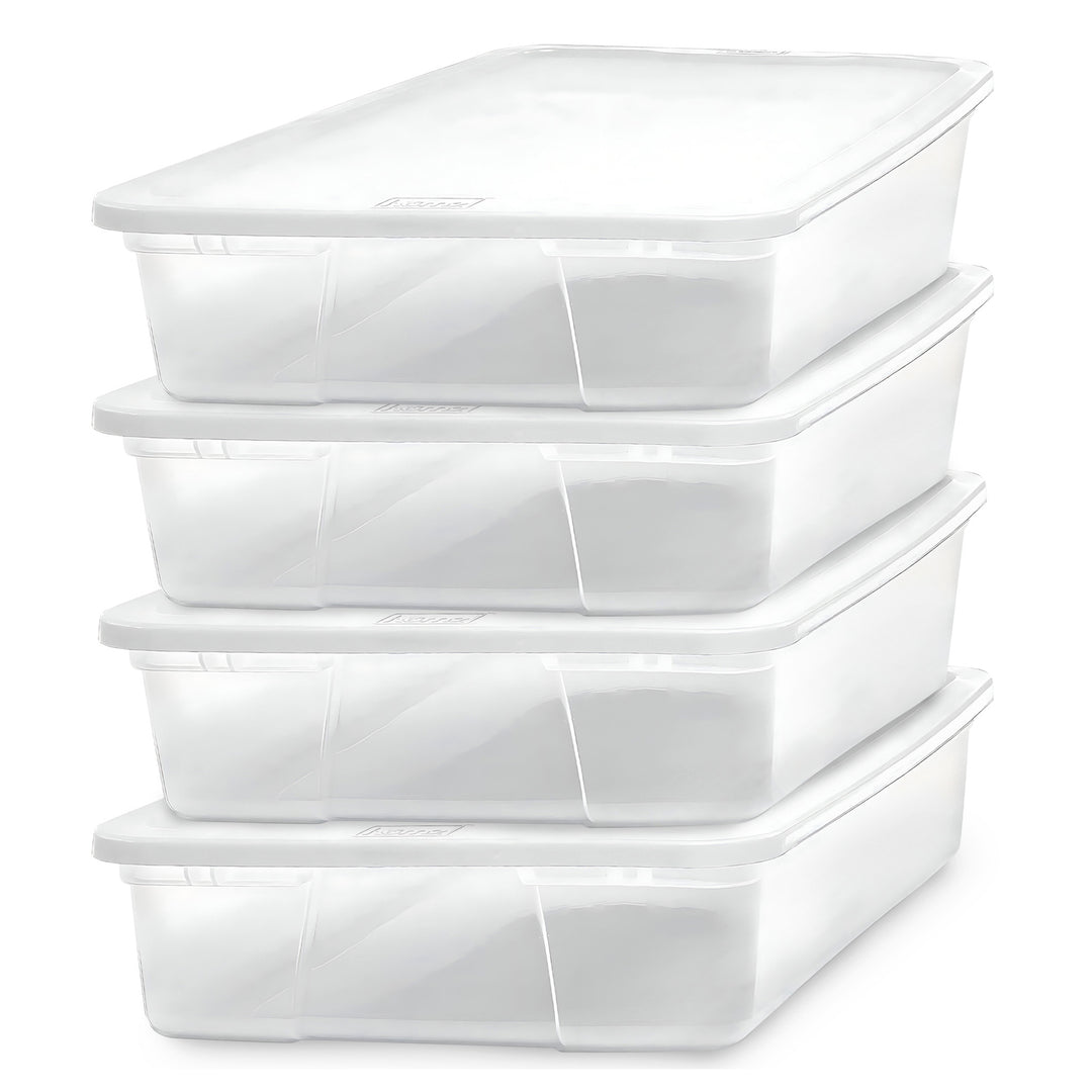 Homz 28 Qt Snaplock Clear Plastic Storage Container Bin with Secure Lid (4 Pack)