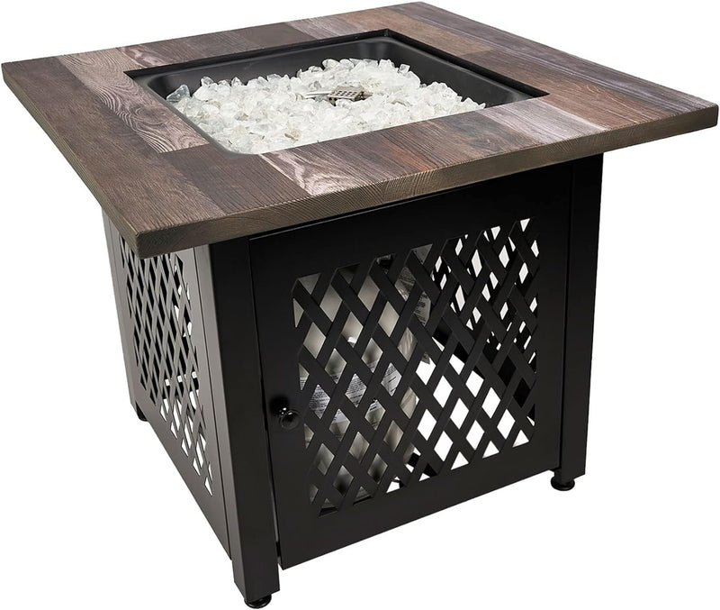 Endless Summer Nate 30 Inch Square Outdoor UV Printed LP Gas Fire Pit Table