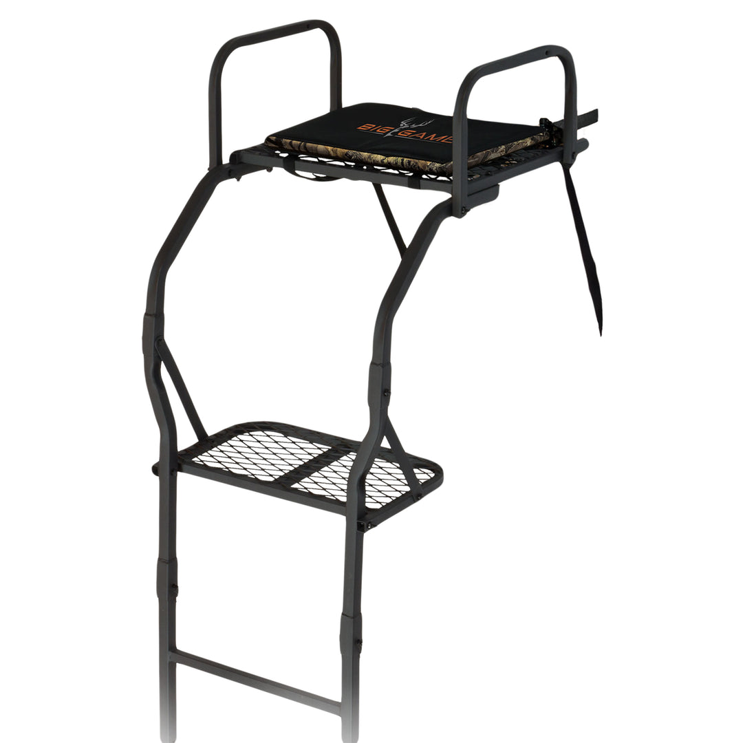 Big Game The Warrior Pro 1 Person Deer Hunting Ladder Climbing Tree Stand, Black - VMInnovations